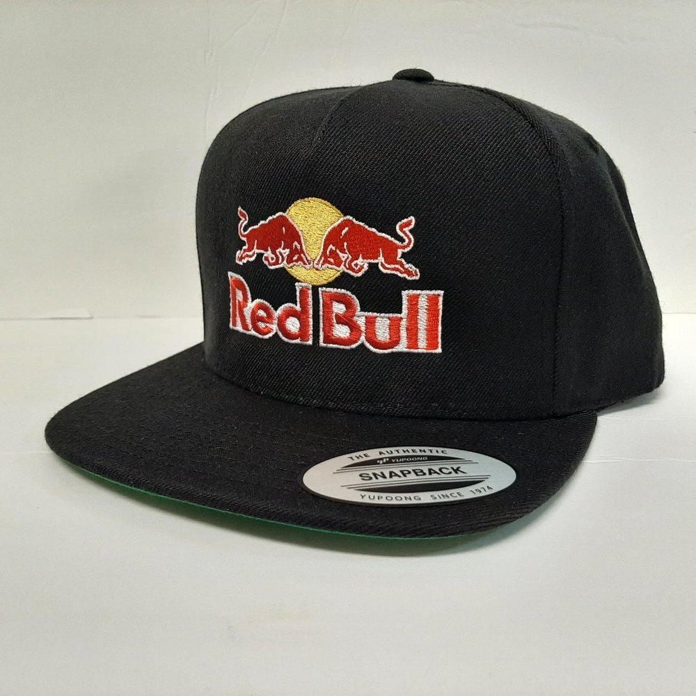 Redbull Red Bull Flat Bill Snapback Black Embroidered